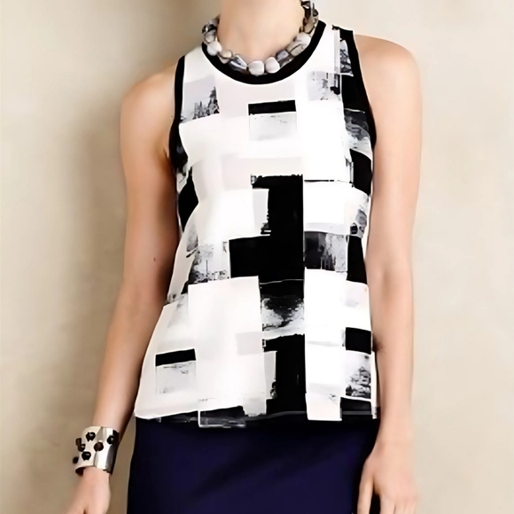 Anthropologie Postmark Anzere Tissue Tank Blouse XS Extra Small - Picture 1 of 3